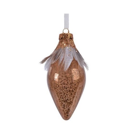 OLIVA VETRO PIUME E PAILLETTES